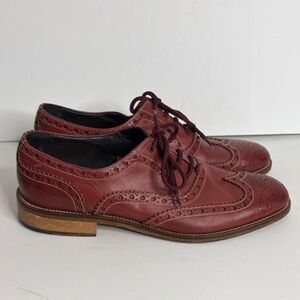 Russell & Bromley Shoes Mens 44 US 11 Red Leather Wingtip Brogue Derby Italy